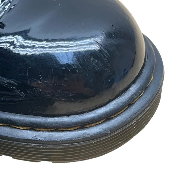 Dr. Martens Youth Black Patent Leather With Side Zipper Lace-Up Boots Size 5 US - Picture 8 of 14